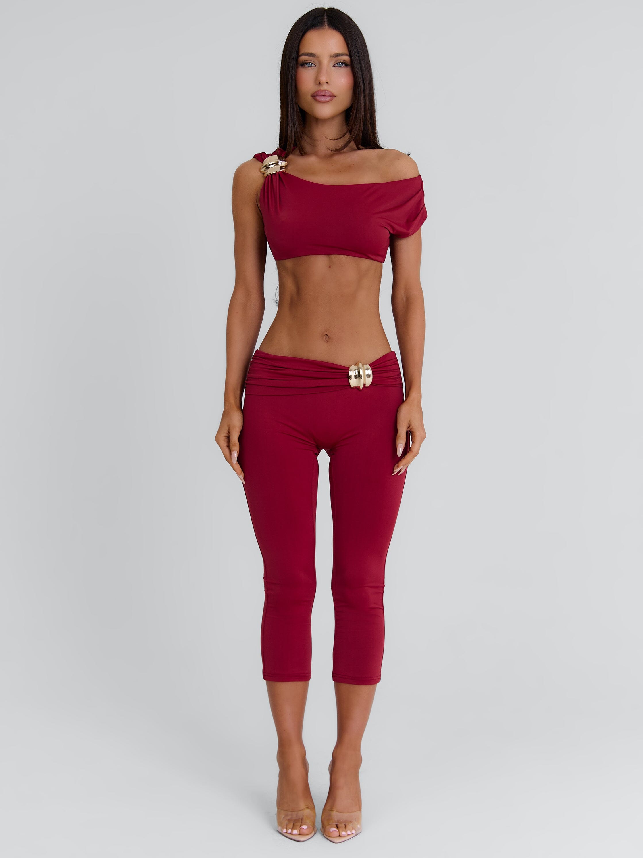 Atheena Crop Top Deep Red