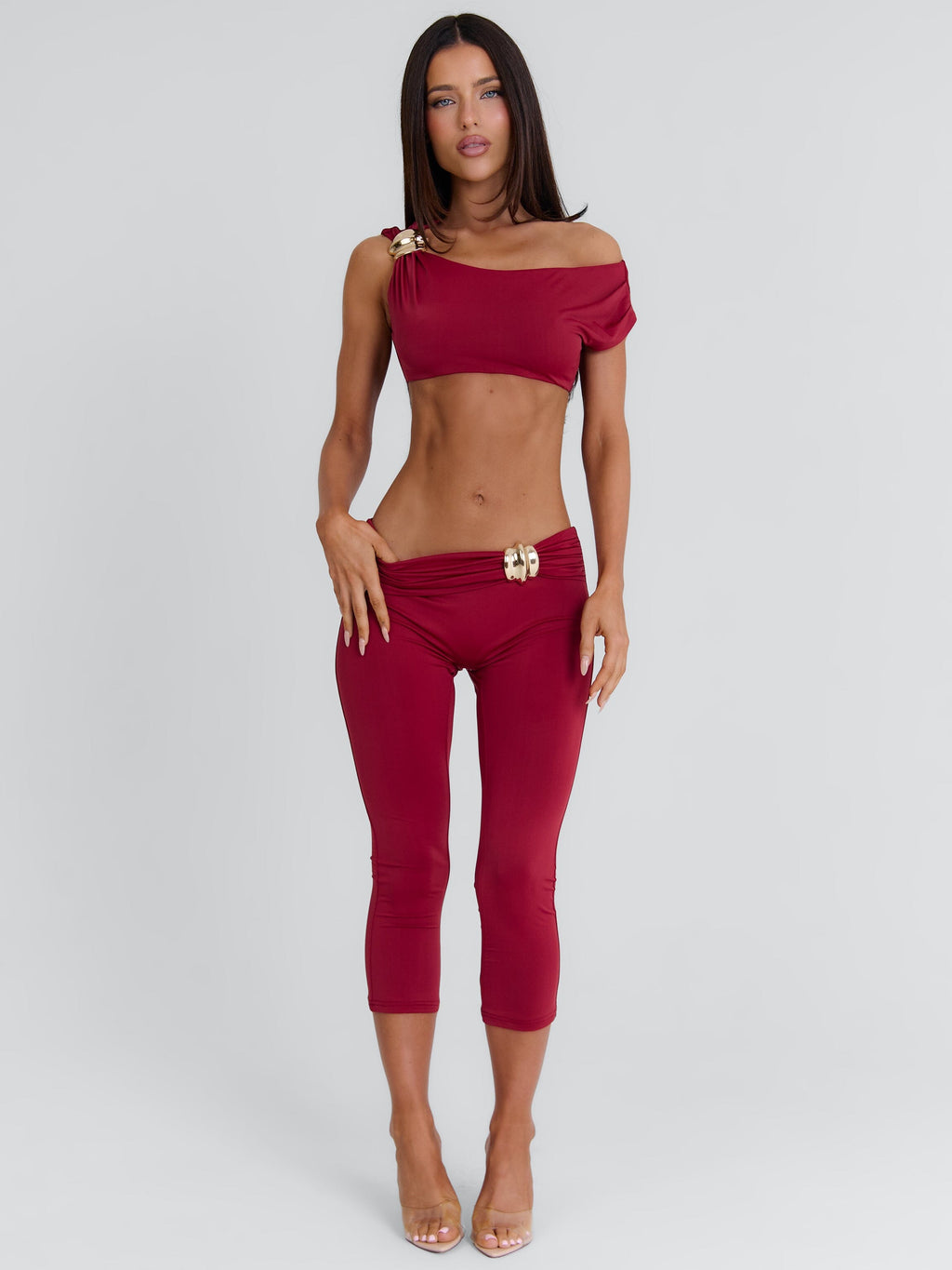 Atheena Crop Top Deep Red