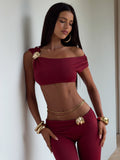 Atheena Crop Top Deep Red