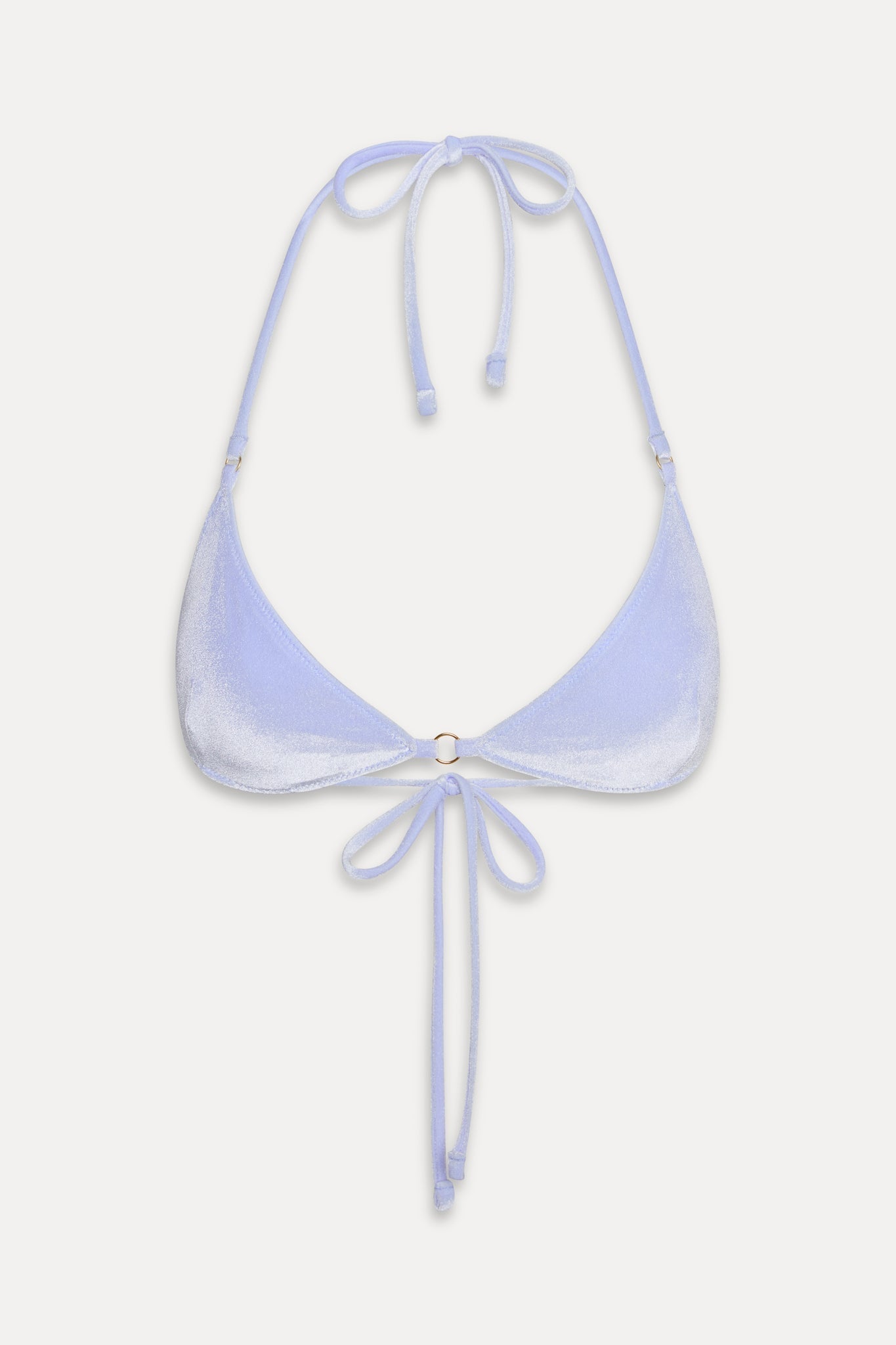 Amore Skimpy Velvet Bikini Top - French Blue