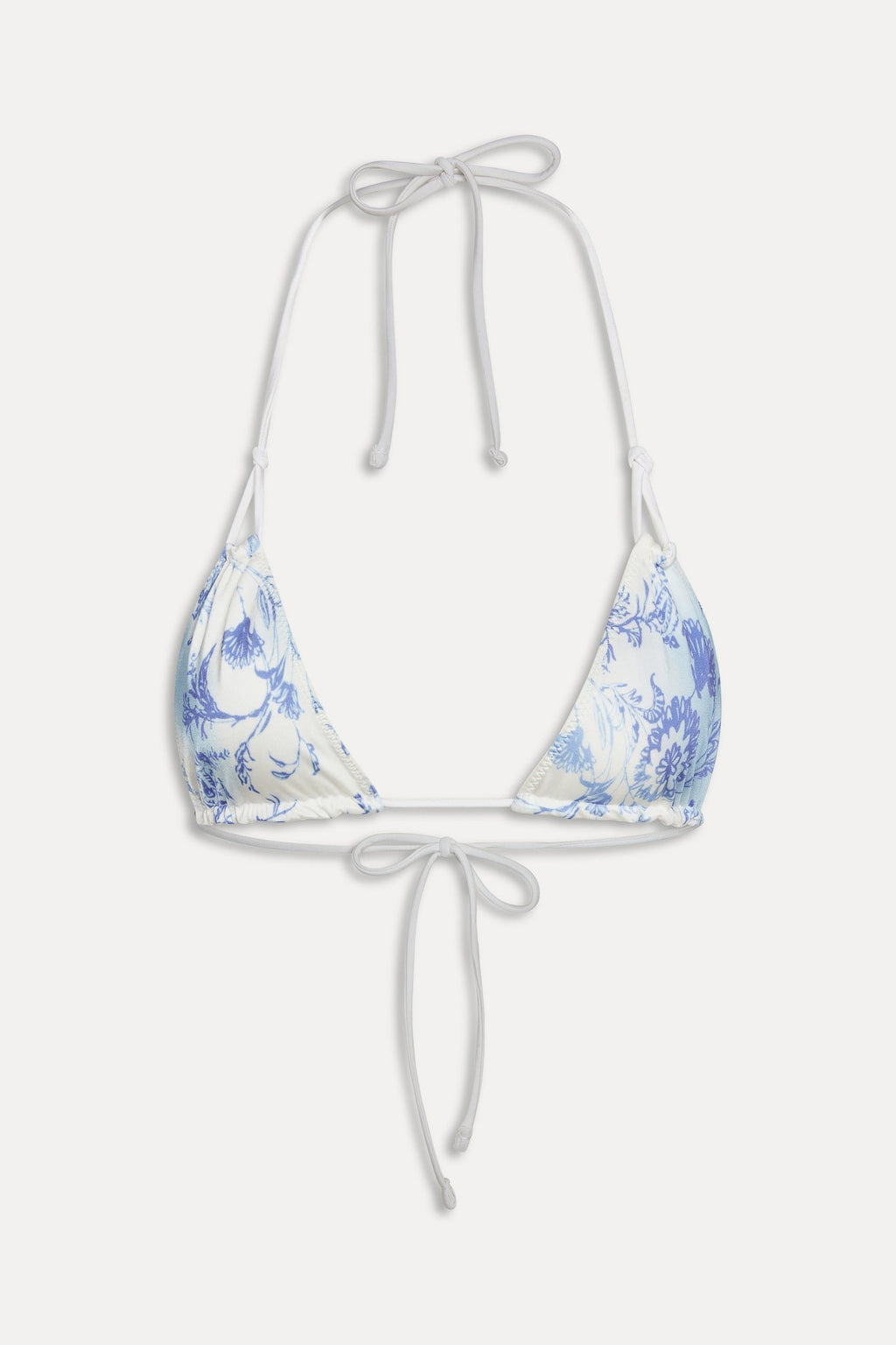 Ari Satin Triangle Bikini Top - Fleur de Bleu