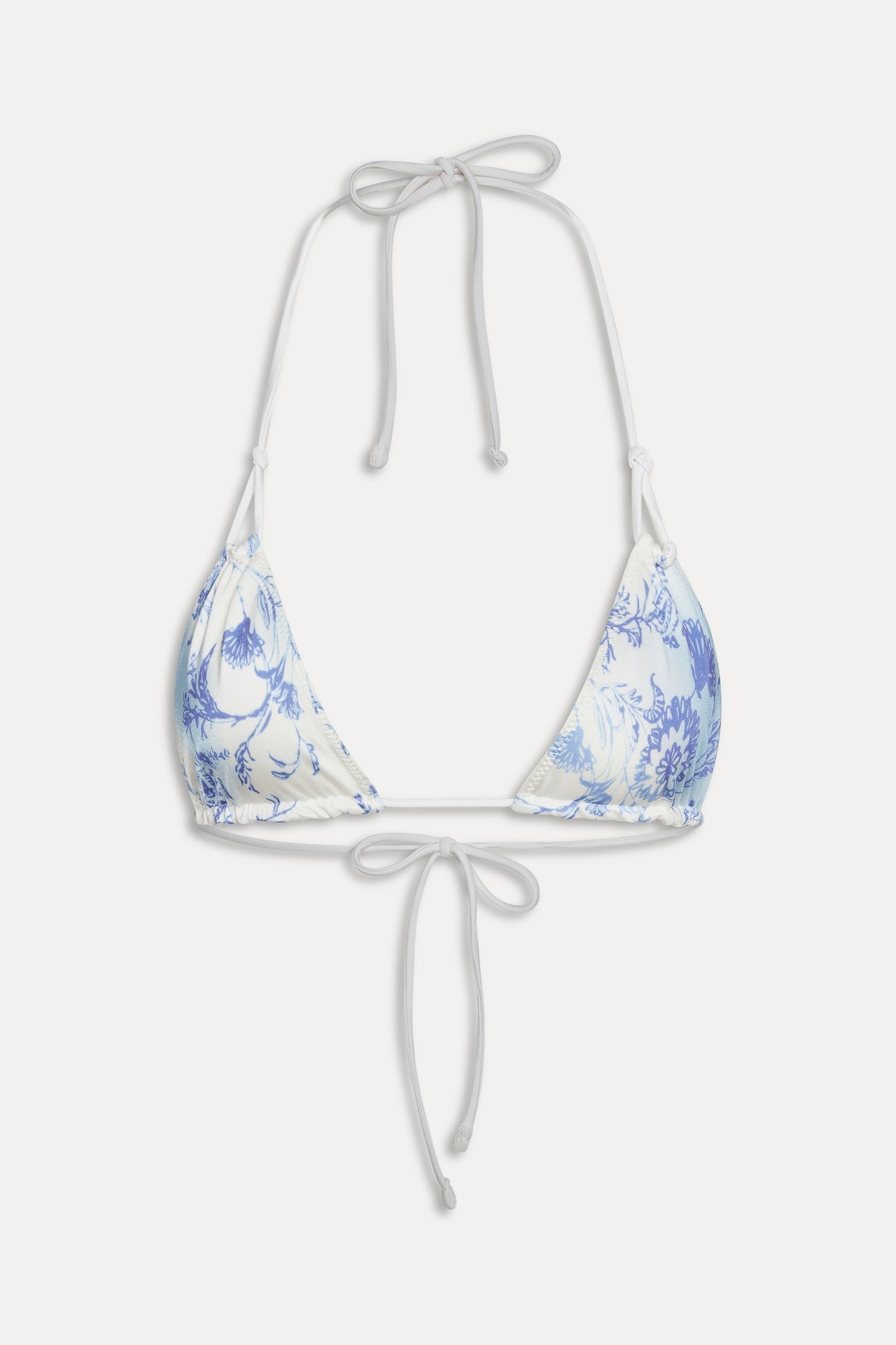 Ari Satin Triangle Bikini Top - Fleur de Bleu