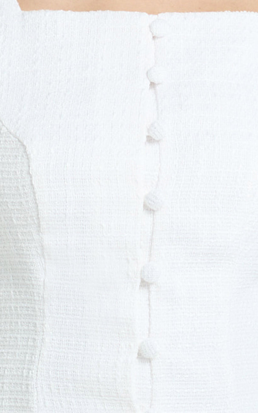 Aveline Mini Dress - Structured Button Front Dress in White