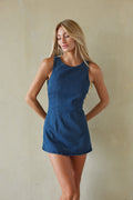 Brielle Denim Mini Romper Dress