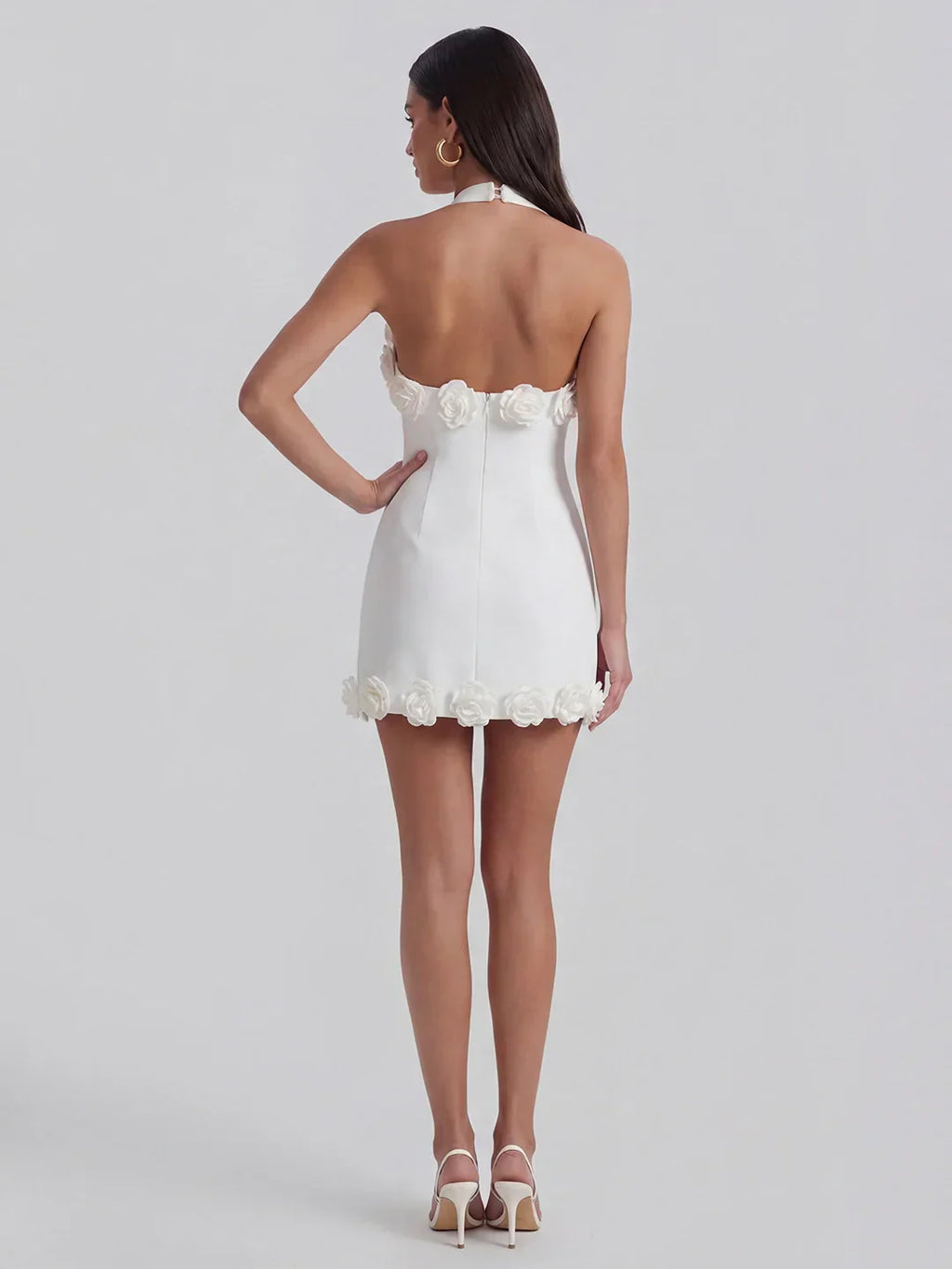 Backless Tie-Up Party Halter Neck Mini Dress