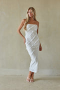 Catalina Ruffle Strapless Midi Dress
