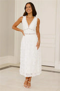 Ballet Era Lace Midi Dress White