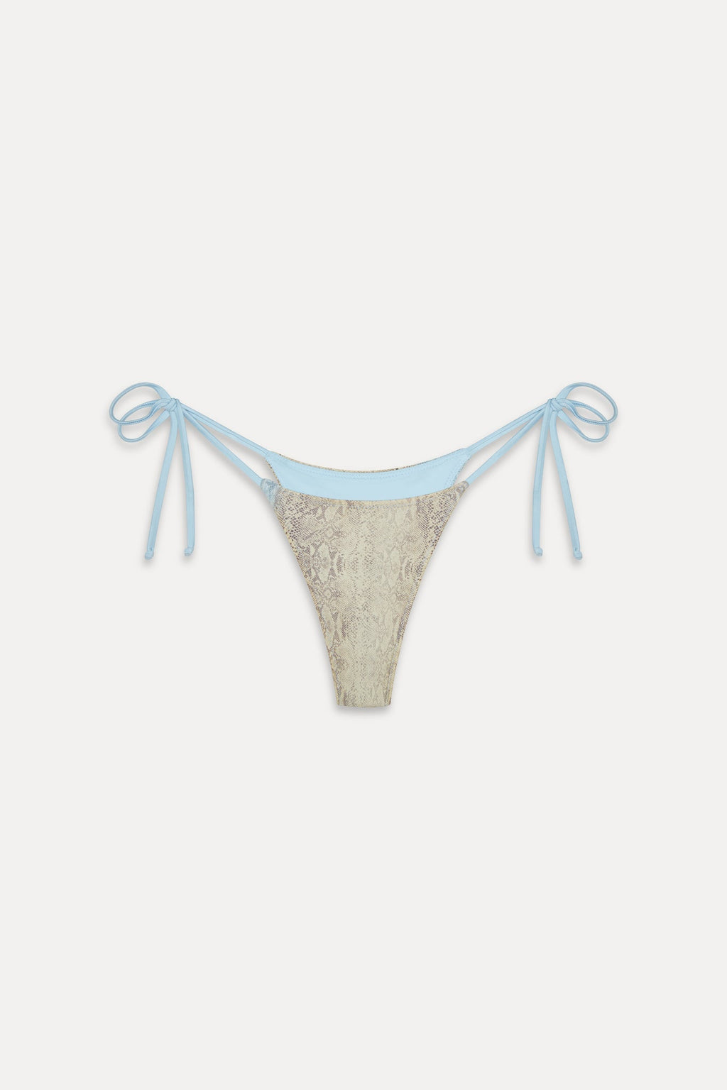 Divine Satin Skimpy Bikini Bottom - Blue Python