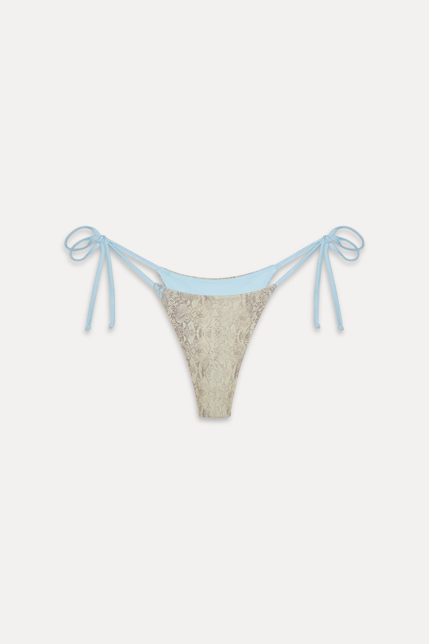 Divine Satin Skimpy Bikini Bottom - Blue Python