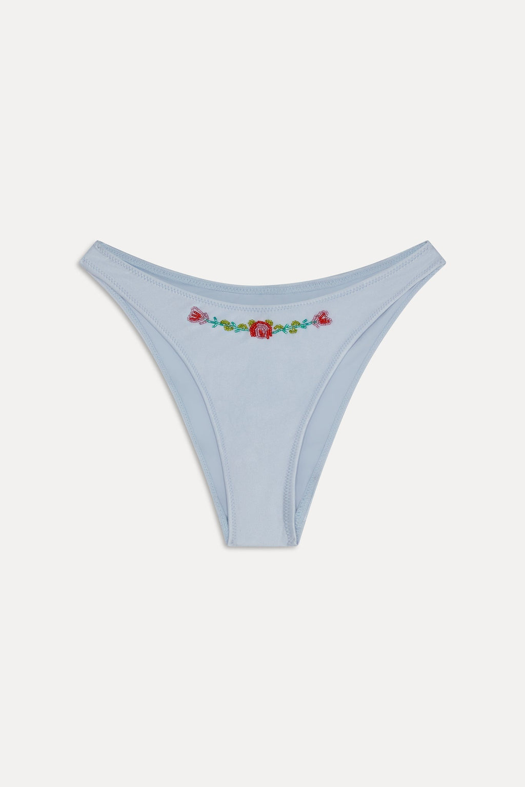 Dove Beaded Satin Bikini Bottom - Frosting