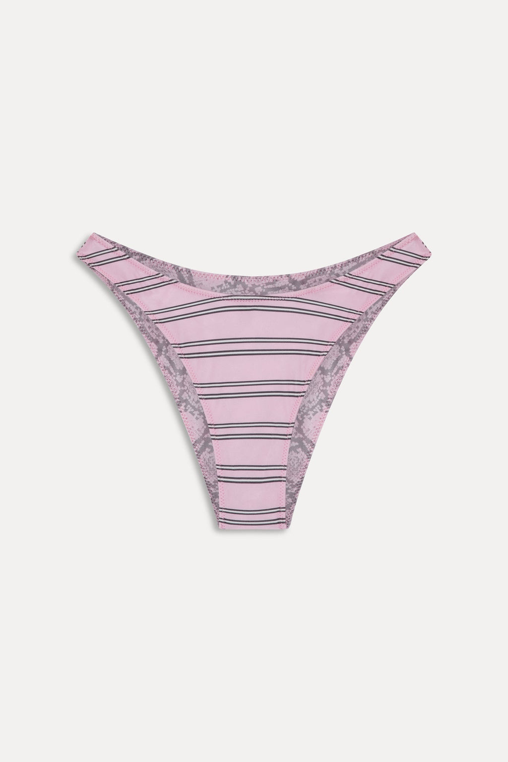 Dove Reversible Satin Bikini Bottom - Pink Stripe