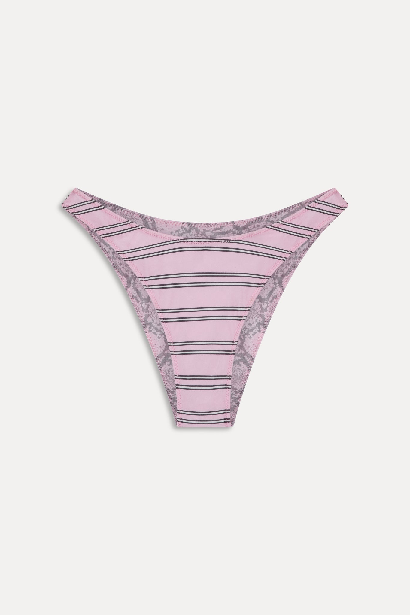 Dove Reversible Satin Bikini Bottom - Pink Stripe