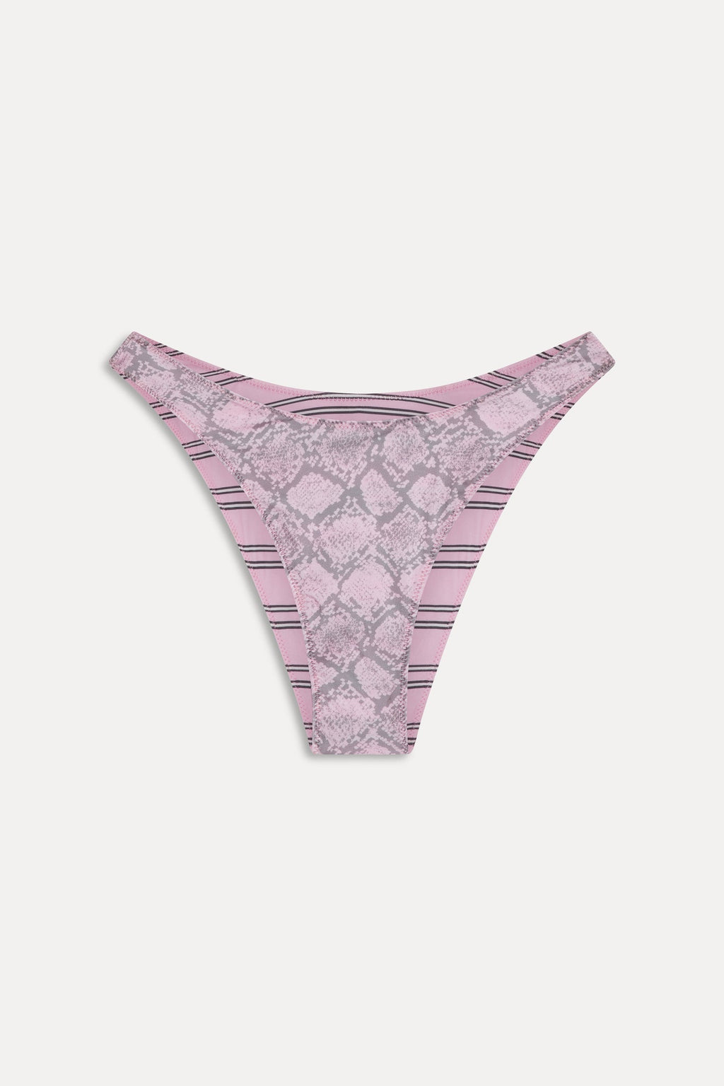 Dove Reversible Satin Bikini Bottom - Pink Stripe