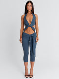 Eugenia Capri Jumpsuit Slate