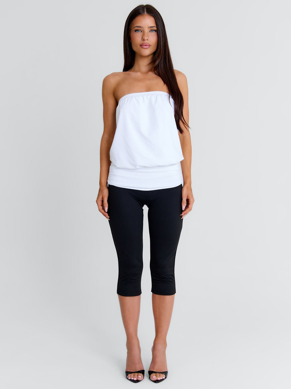 Eviene Capri Jumpsuit White/Black