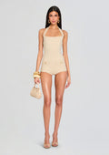 Fallyn Metallic Bandage Knit Romper