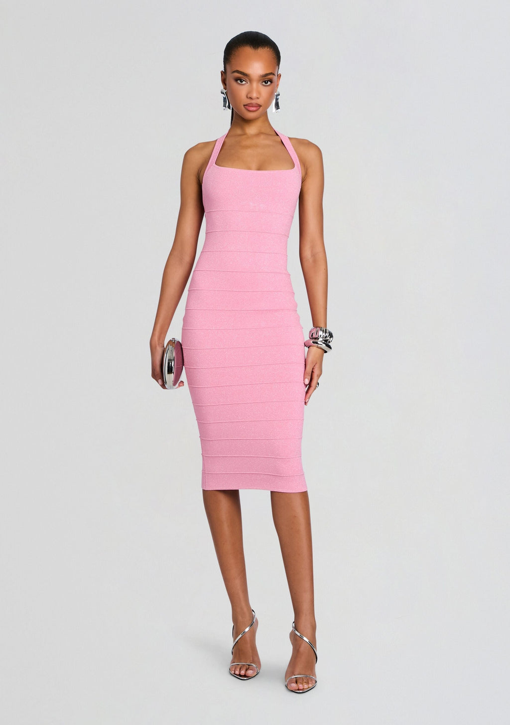 Cloe Metallic Bandage Knit Dress