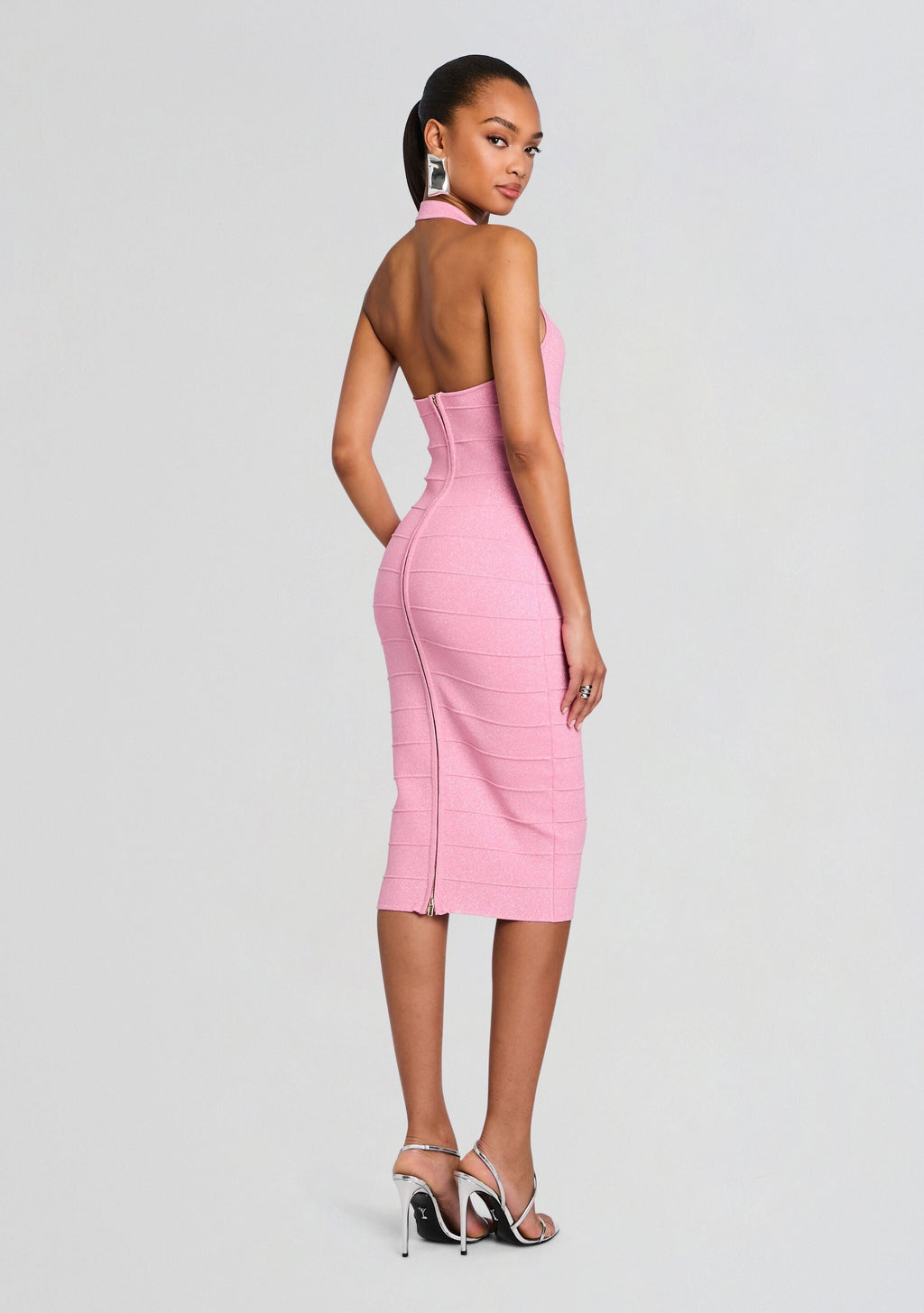 Cloe Metallic Bandage Knit Dress