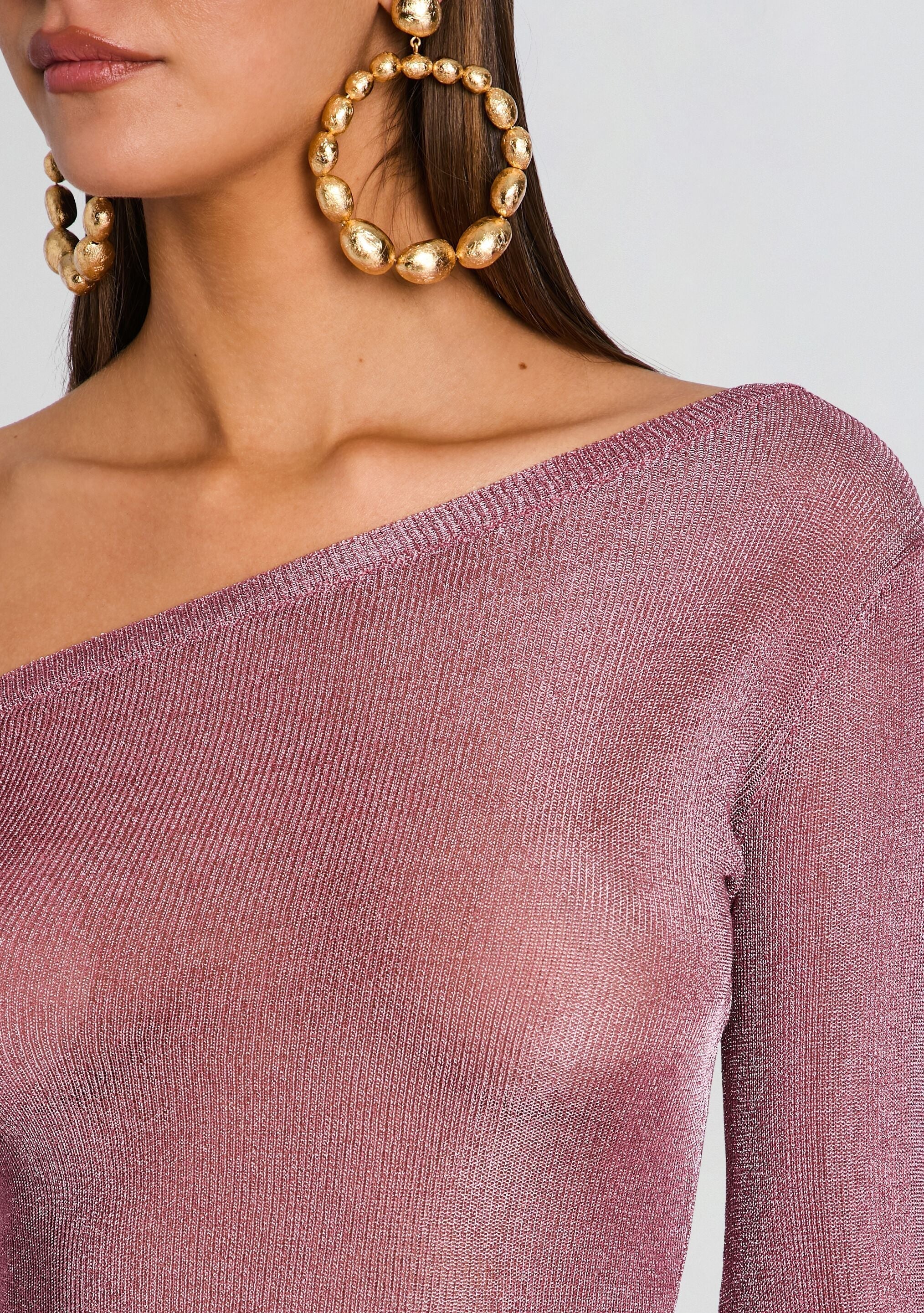 Saddler Metallic Knit Mini Dress