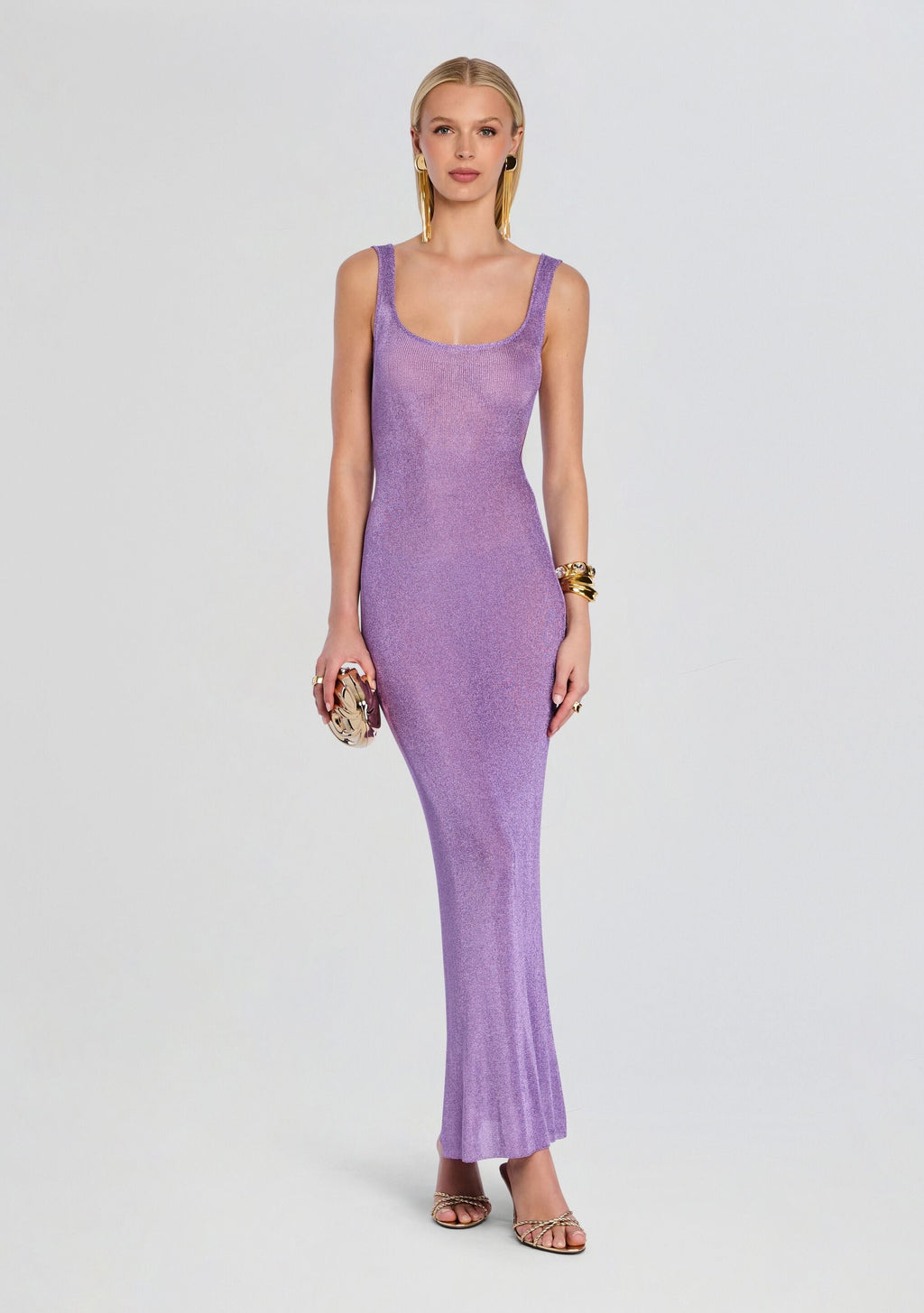 Martina Metallic Knit Maxi Dress