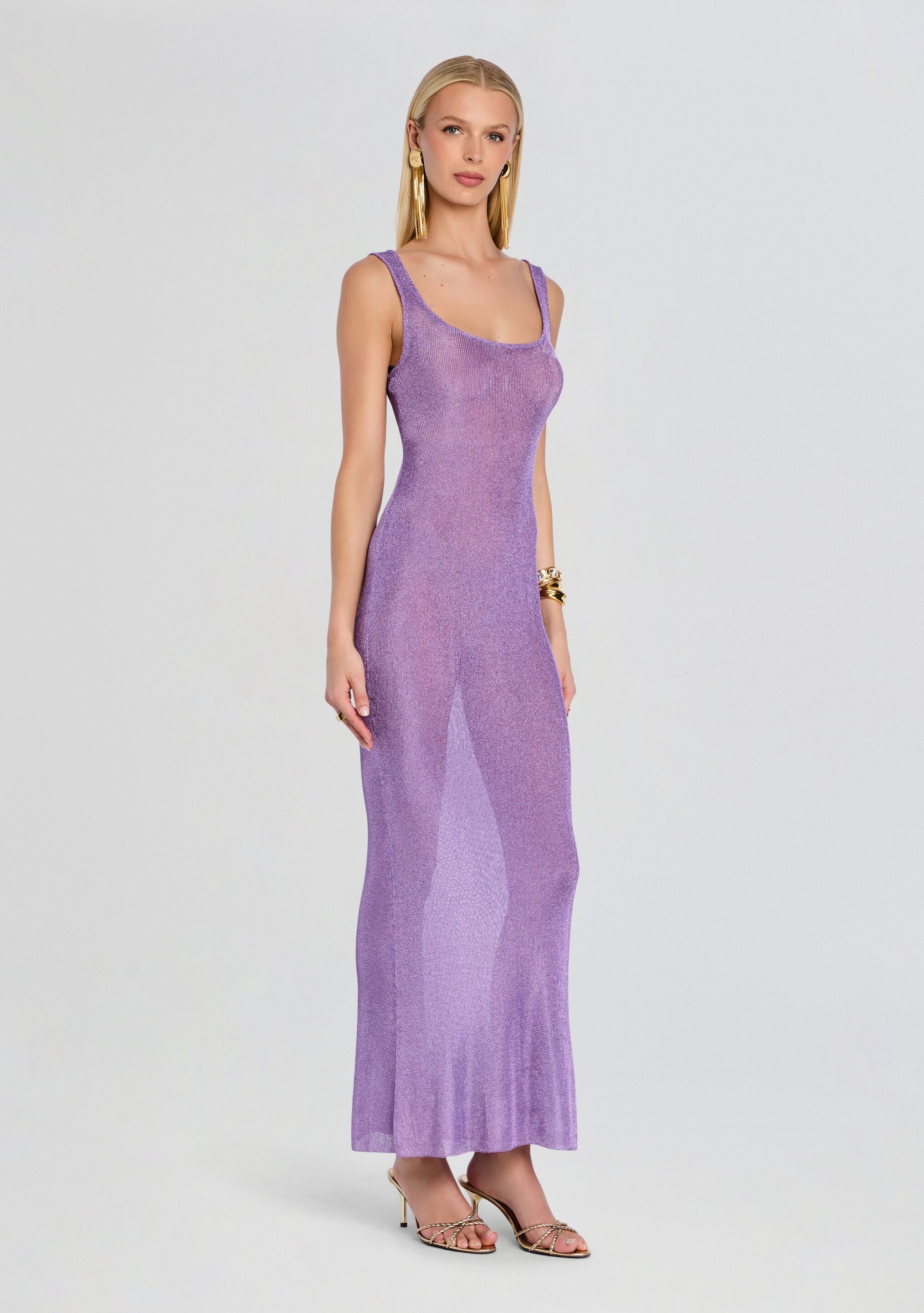 Martina Metallic Knit Maxi Dress