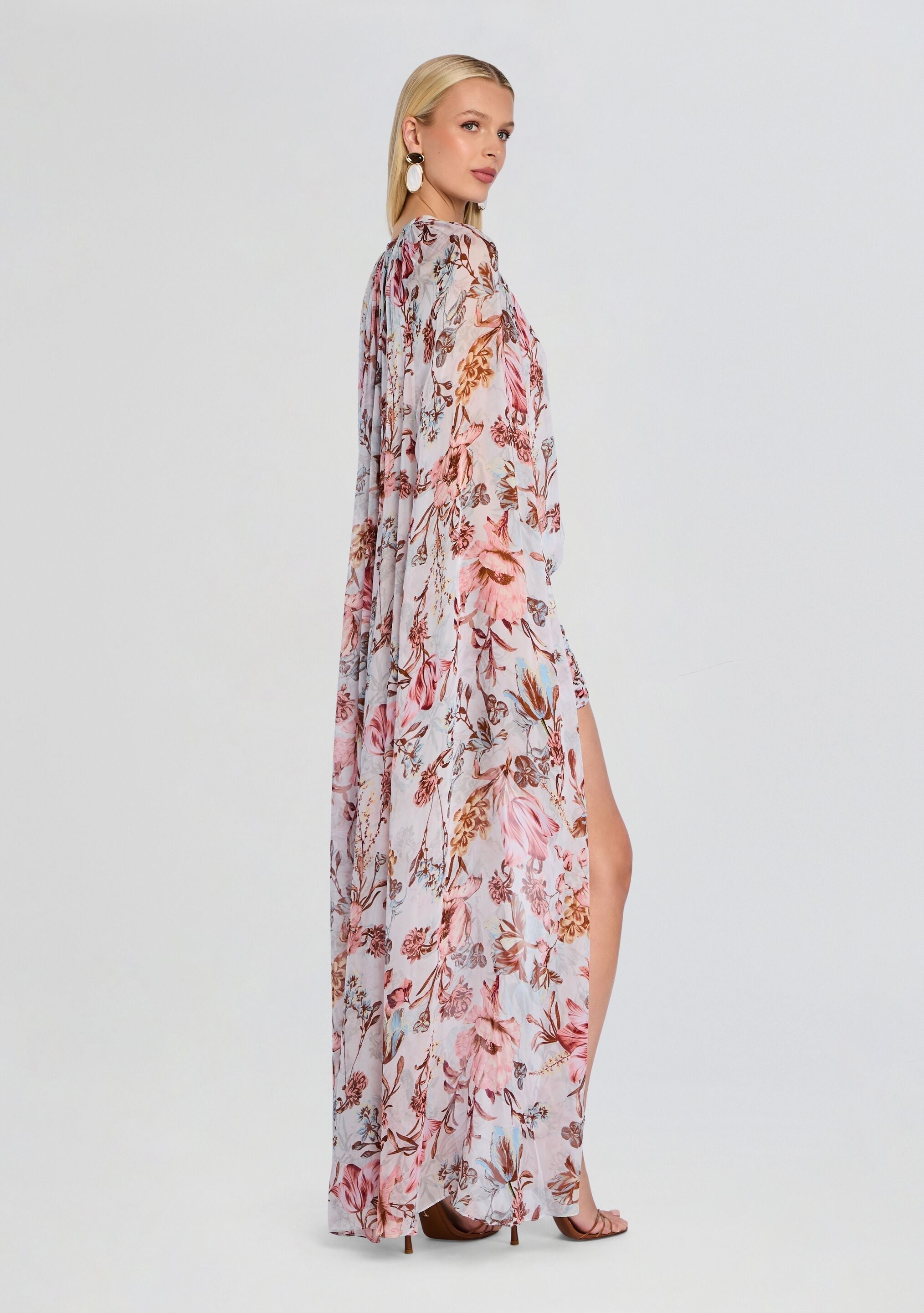 Ezra Ruched Cape Mini Dress
