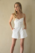 Lila Open Back Denim Romper