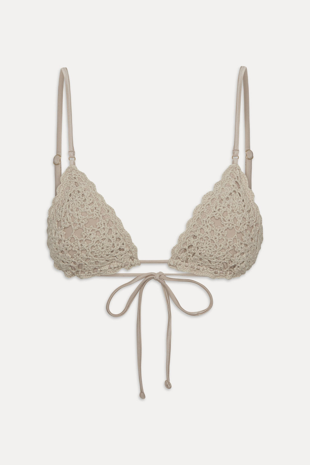 Elena Crochet Shine Bikini Top - Birthday Suit