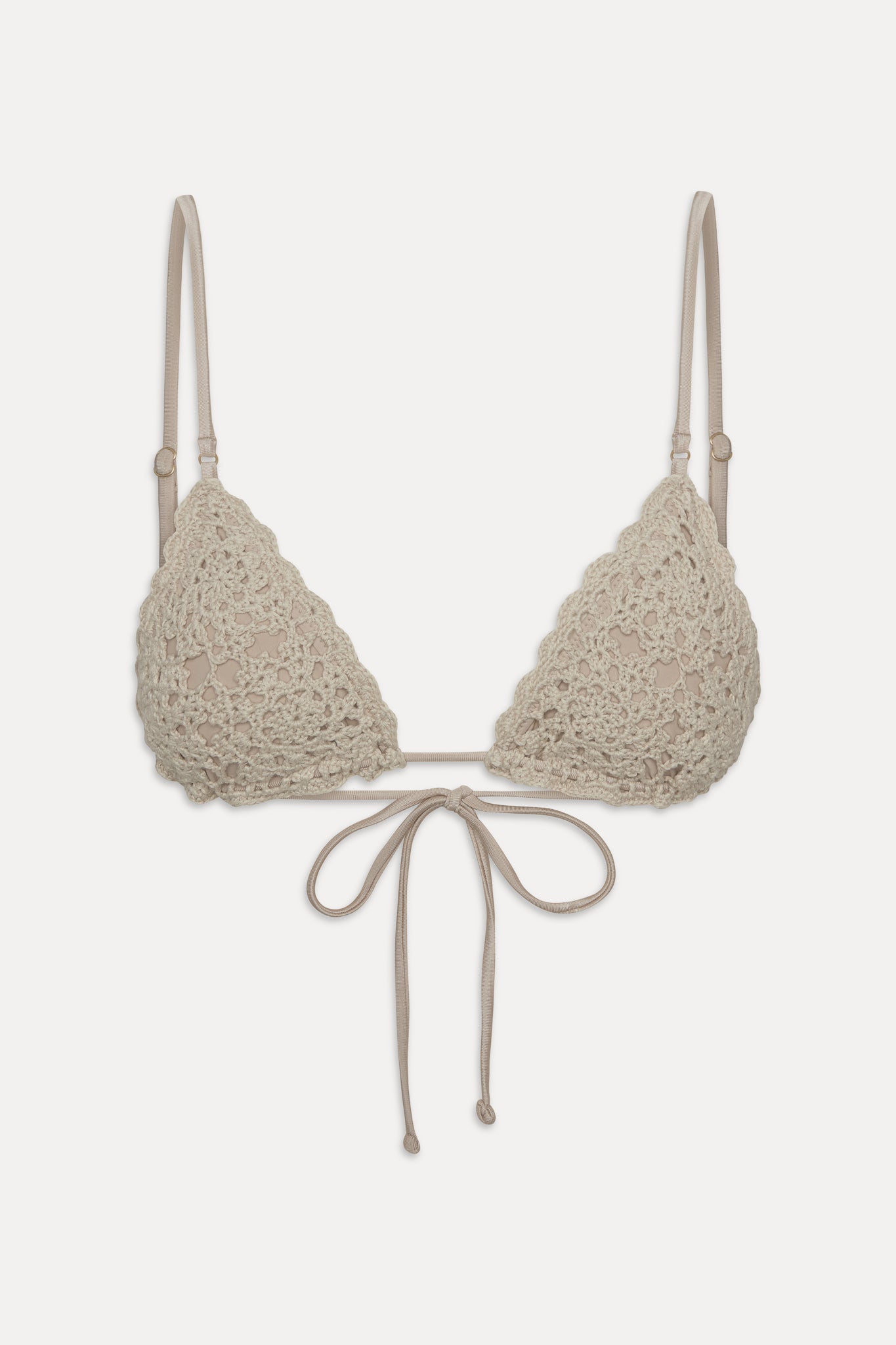 Elena Crochet Shine Bikini Top - Birthday Suit