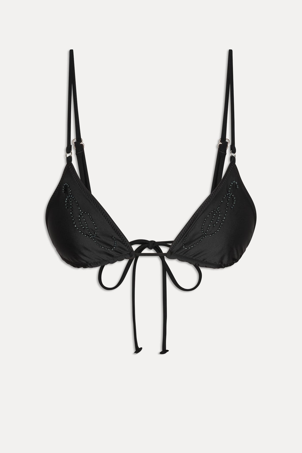 x JENNIE Elena Beaded Bikini Top - Black