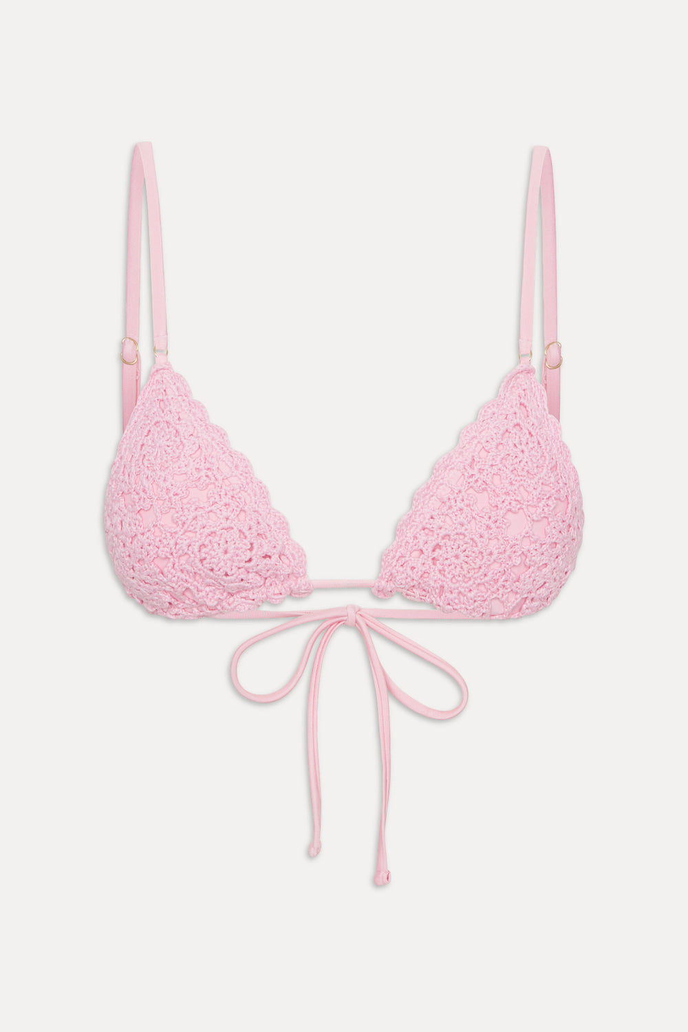 Elena Crochet Shine Bikini Top - Blush