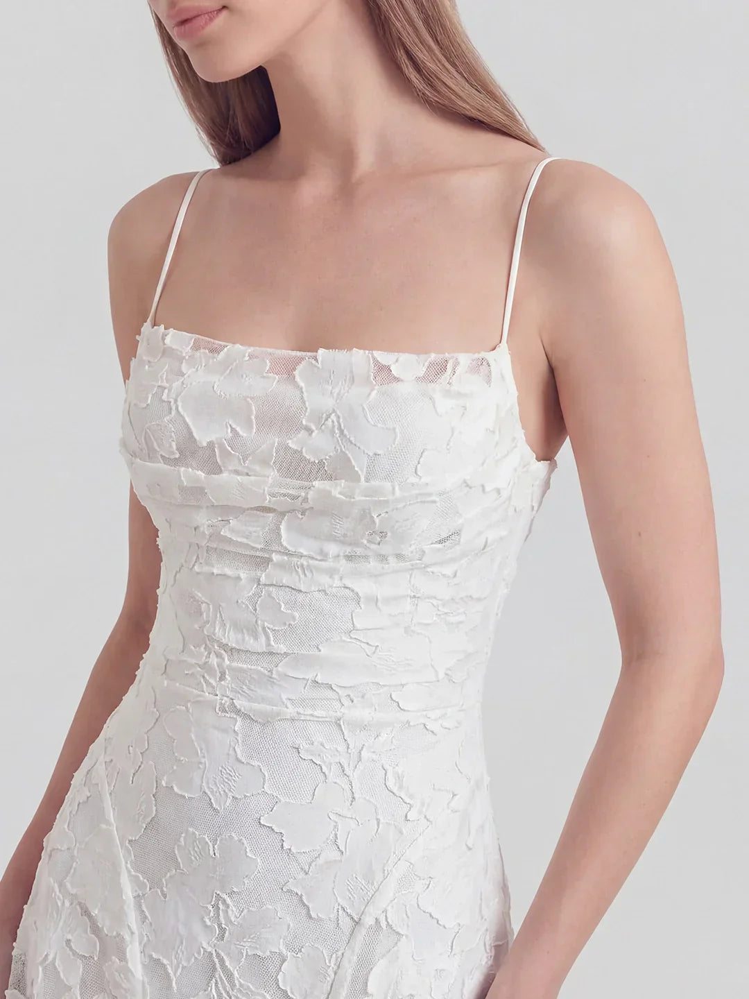 Floral-Burnout Cowl Neck Gown