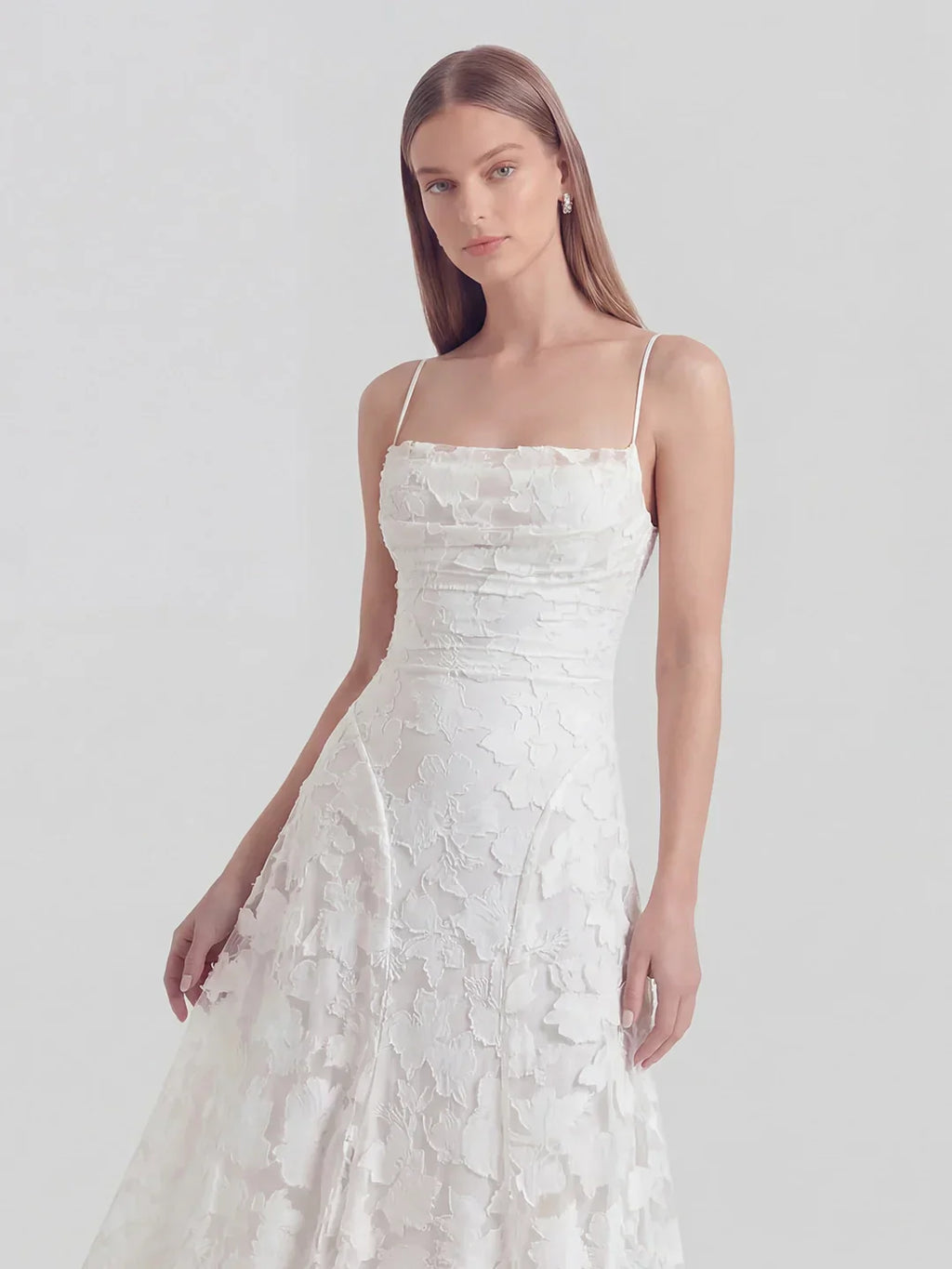 Floral-Burnout Cowl Neck Gown