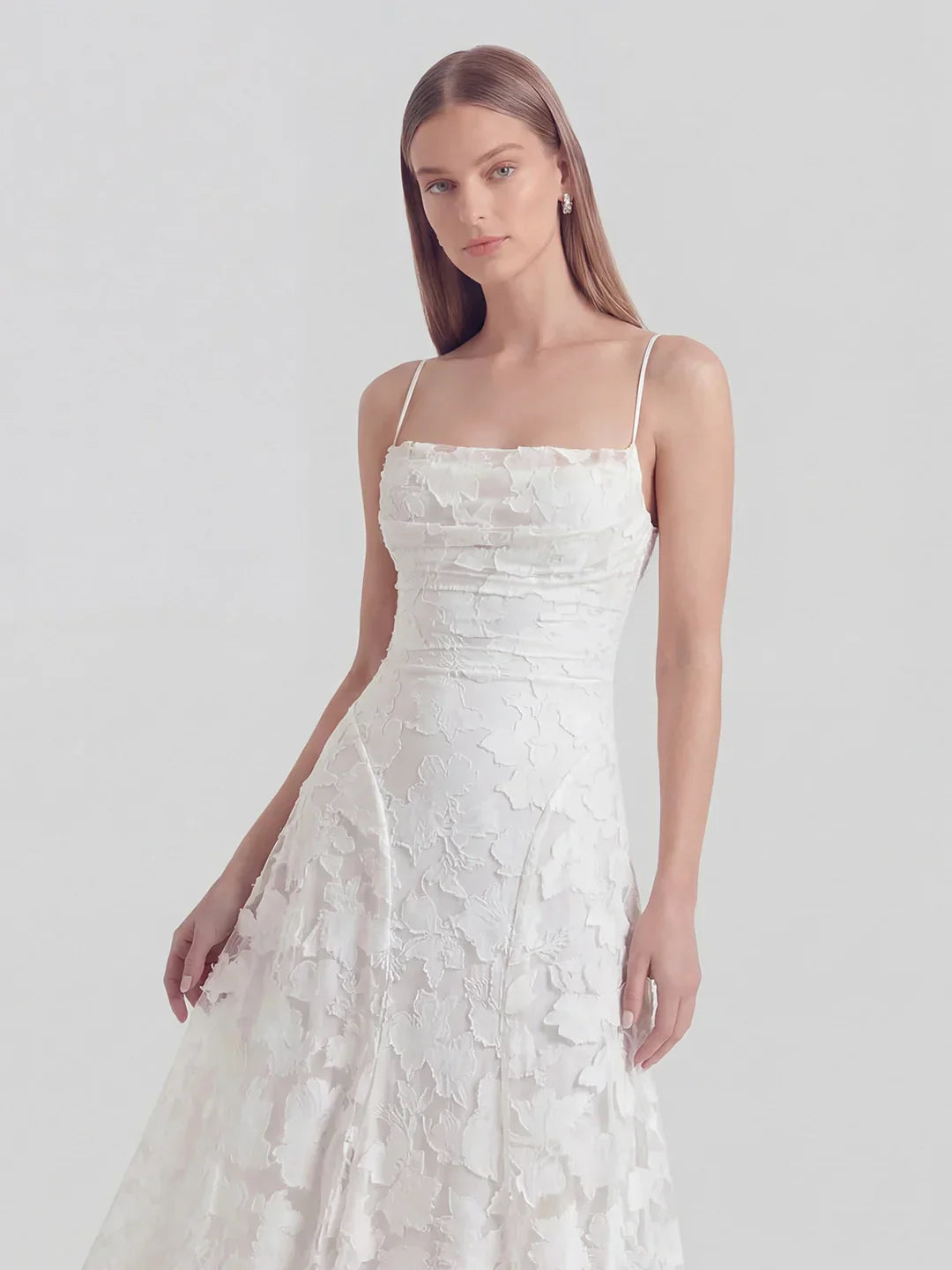 Floral-Burnout Cowl Neck Gown