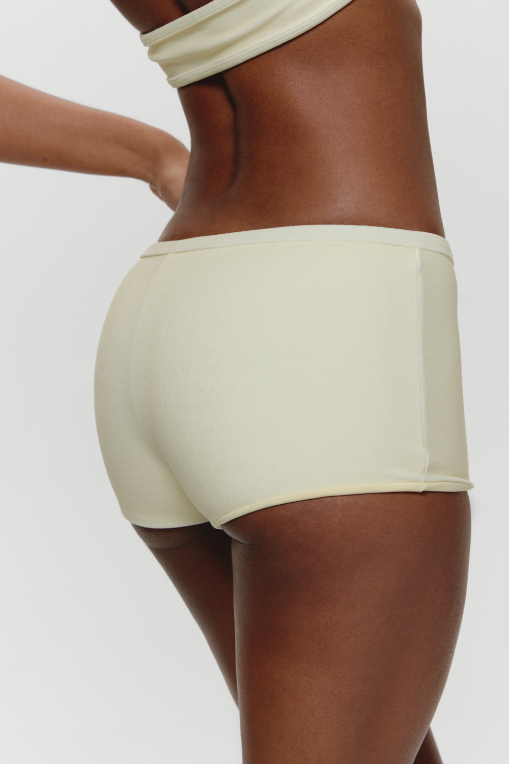 Caster Terry Cheeky Boy Shorts - Lemon