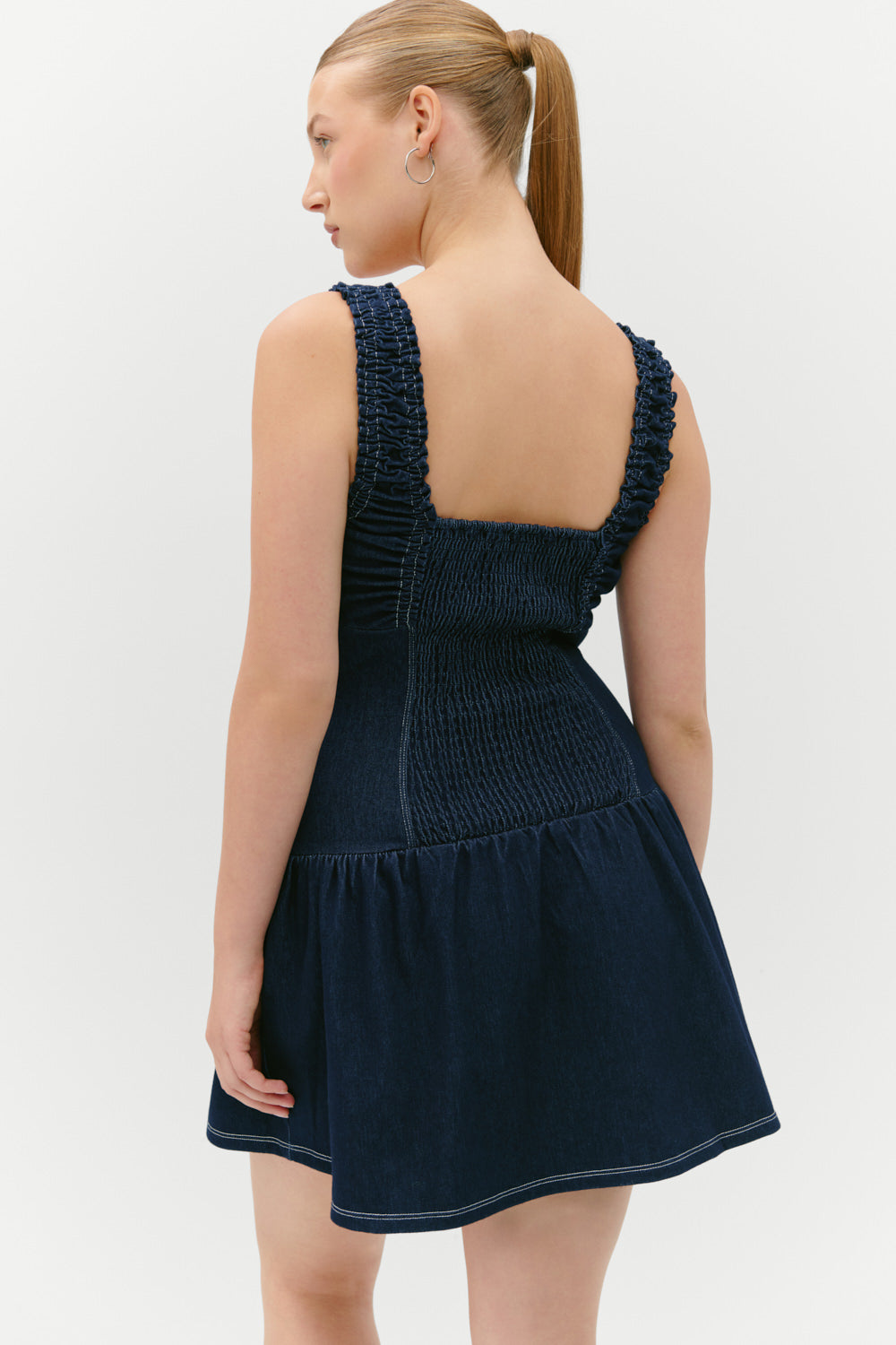 Christa Denim Mini Dress - Blue Denim