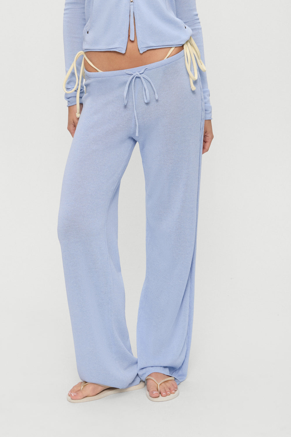 Ela Low Rise Knit Pants - Sleepy Spring