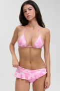 Farah Satin Swim Skirt - Tropical Pink Polka Dot