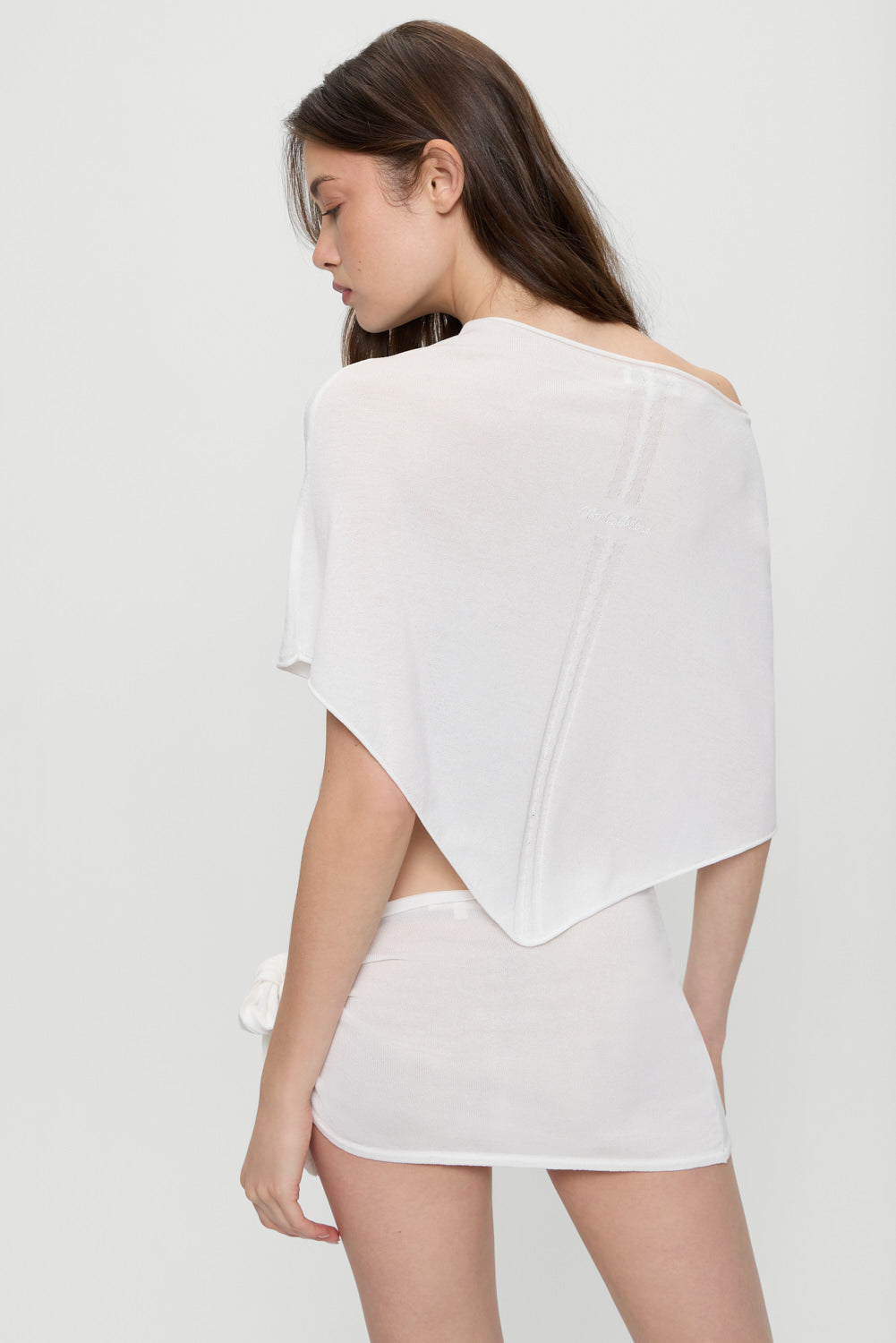 Scout Knit Poncho - White Hibiscus