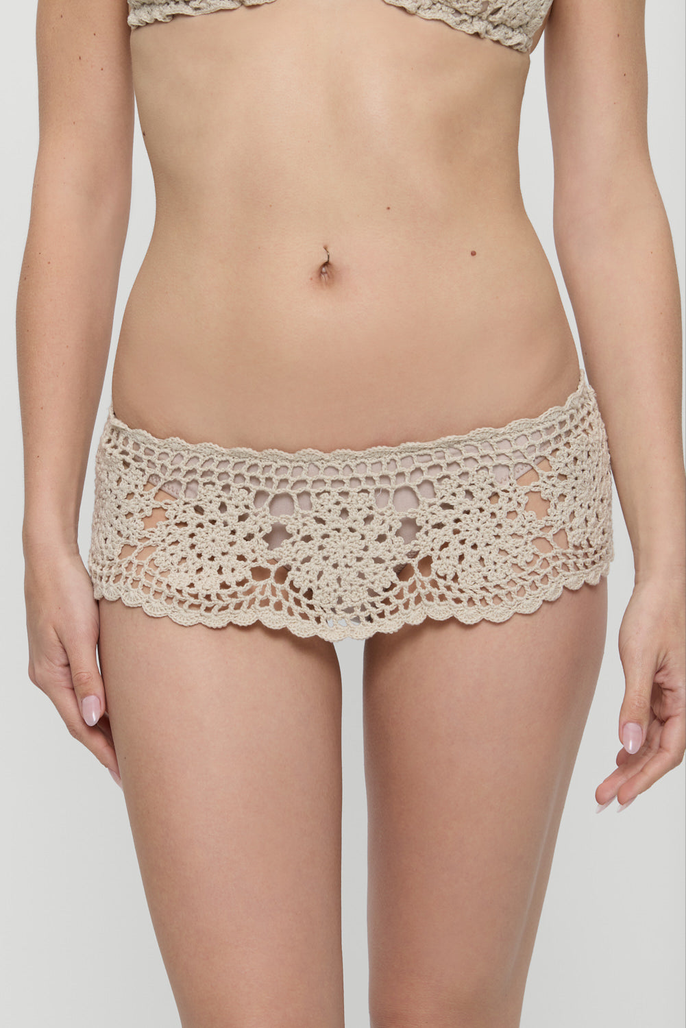 Shelly Crochet Shine Swim Skirt - Birthday Suit