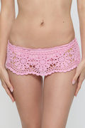 Shelly Crochet Shine Swim Skirt - Blush