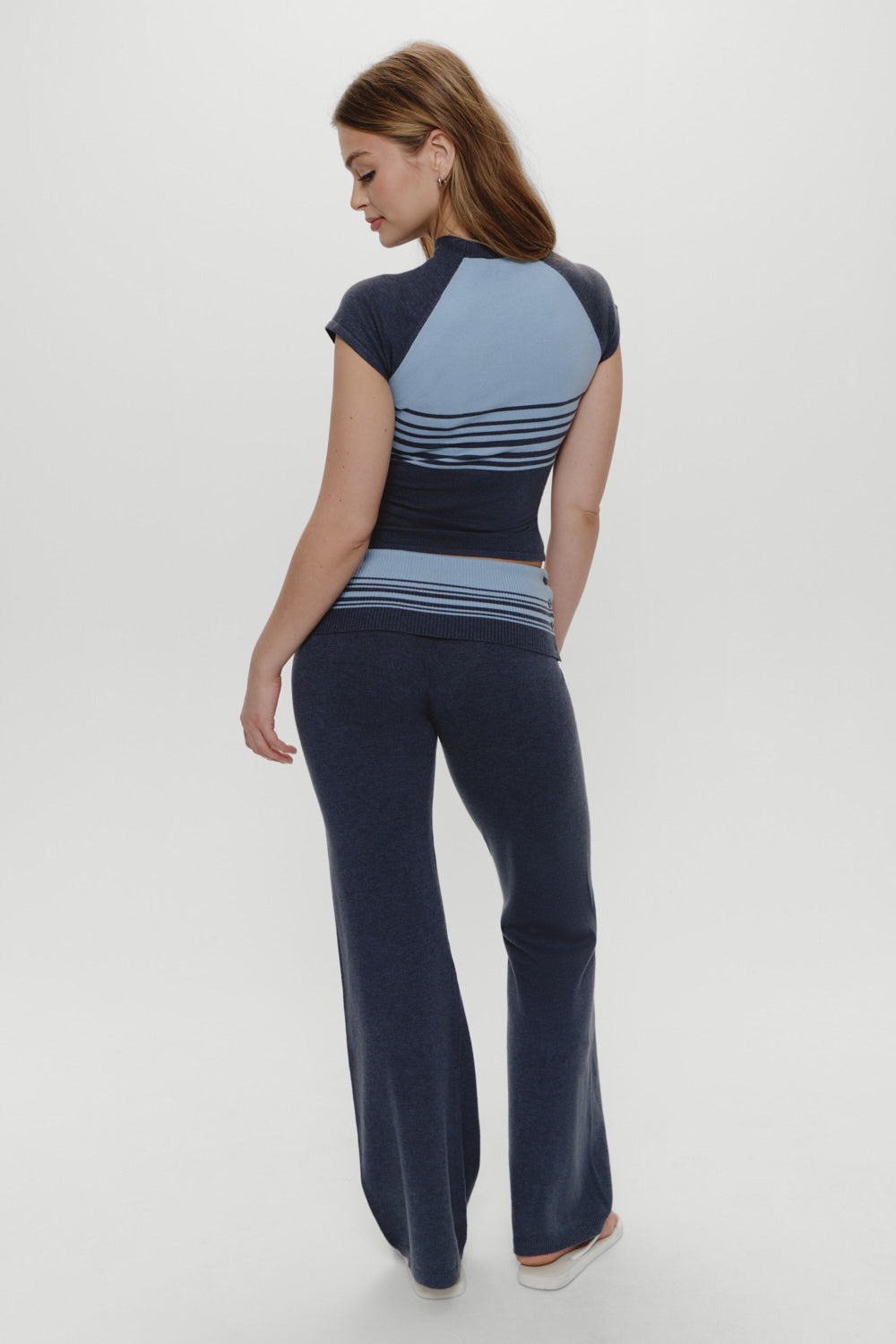 Shore Low Rise Knit Pants - Stone Stripe