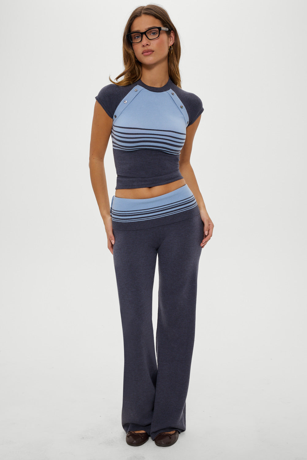 Shore Knit Shirt - Stone Stripe
