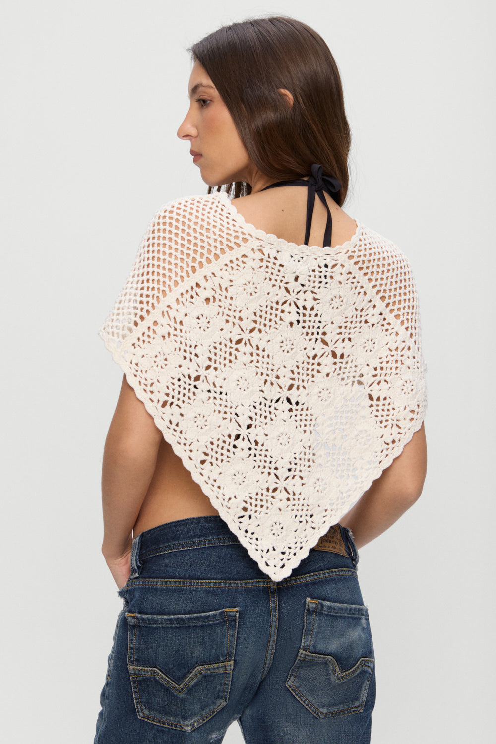 Sophie Crochet Poncho - Soft Sand