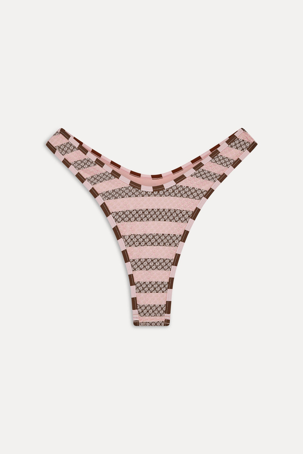 Full Moon Striped Bikini Bottom - Strawberry Chocolate
