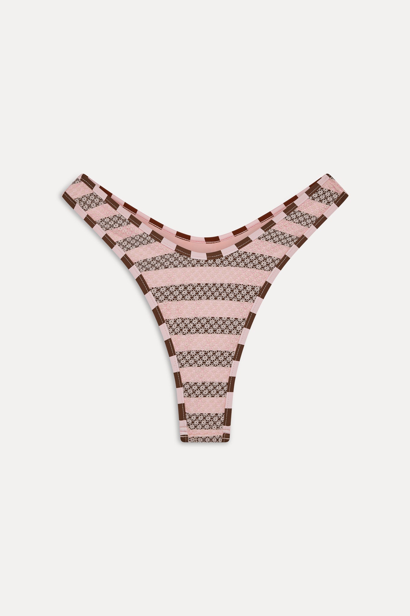 Full Moon Striped Bikini Bottom - Strawberry Chocolate
