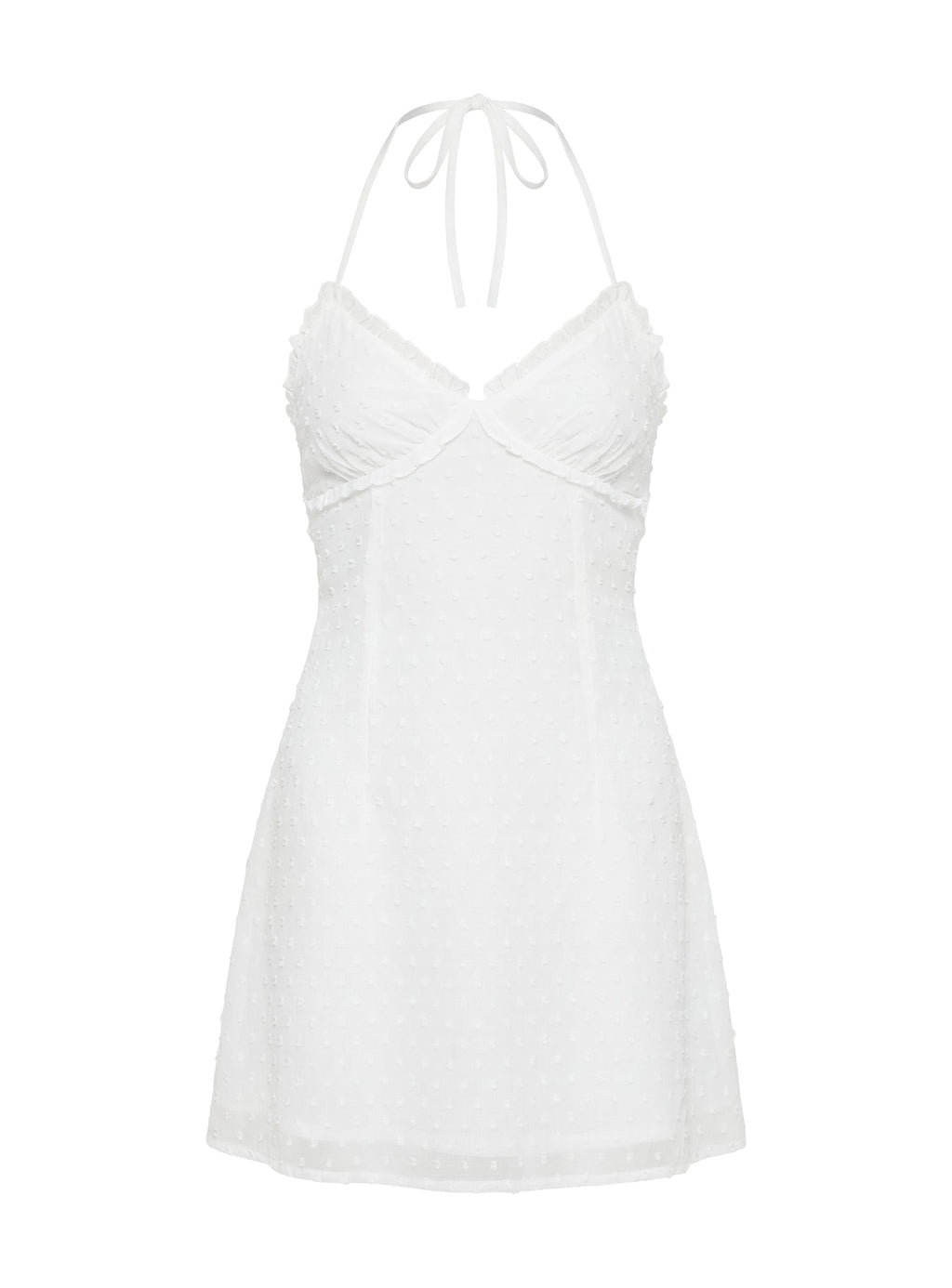 Angel Antics Halter Mini Dress White