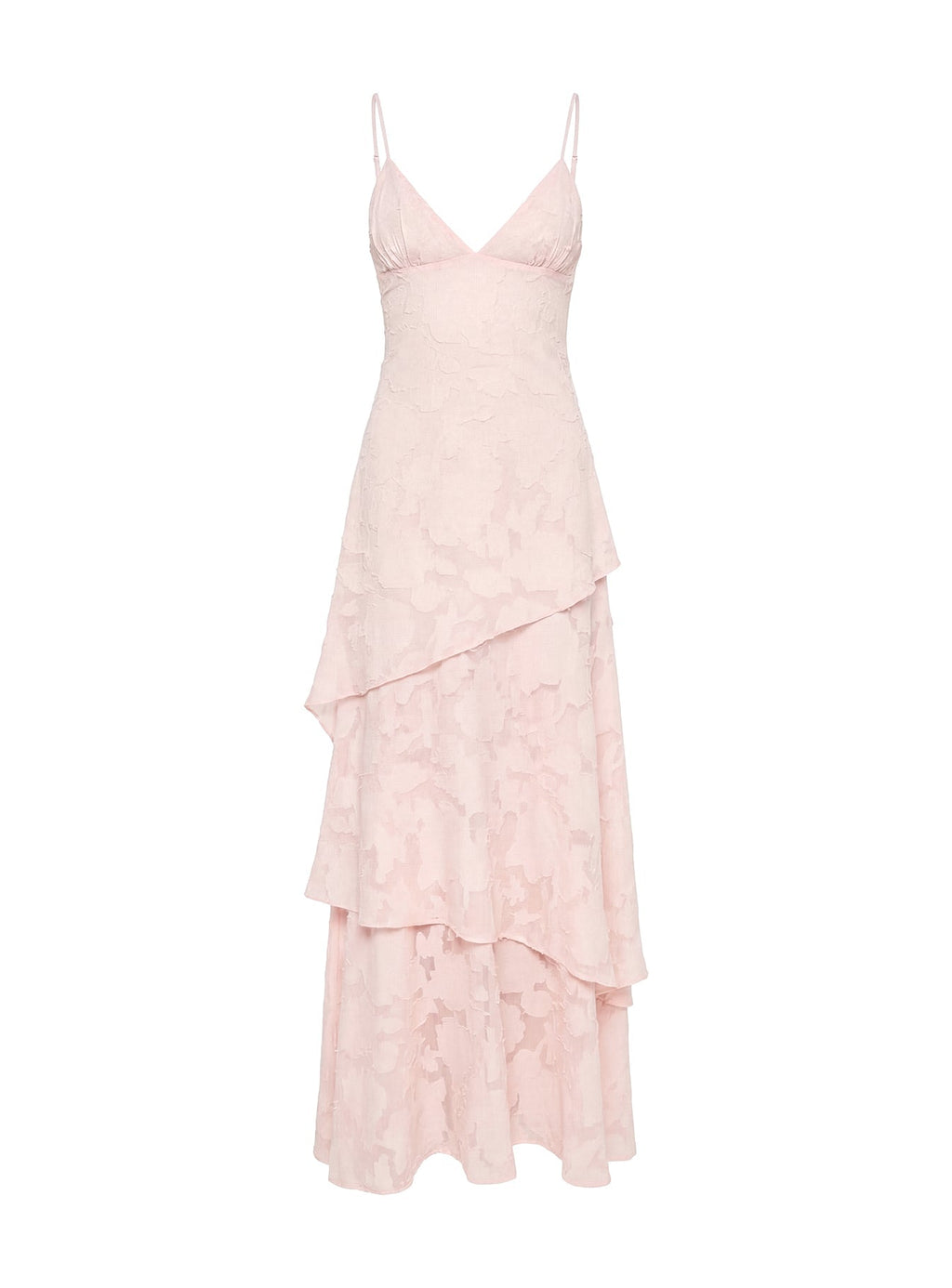 Lyricah Tiered Tie Back Maxi Dress Pink