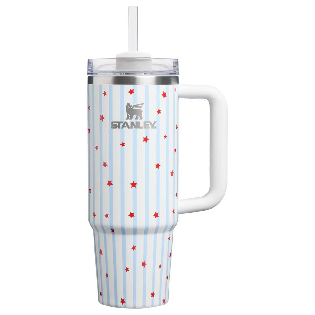 Stanley 30 oz Stainless Steel H2.0 FlowState Quencher Tumbler Pink Starry Stripes