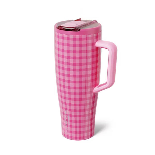 BruMate 40fl oz Stainless Steel Era Flip Straw Tumbler - Pink Gingham